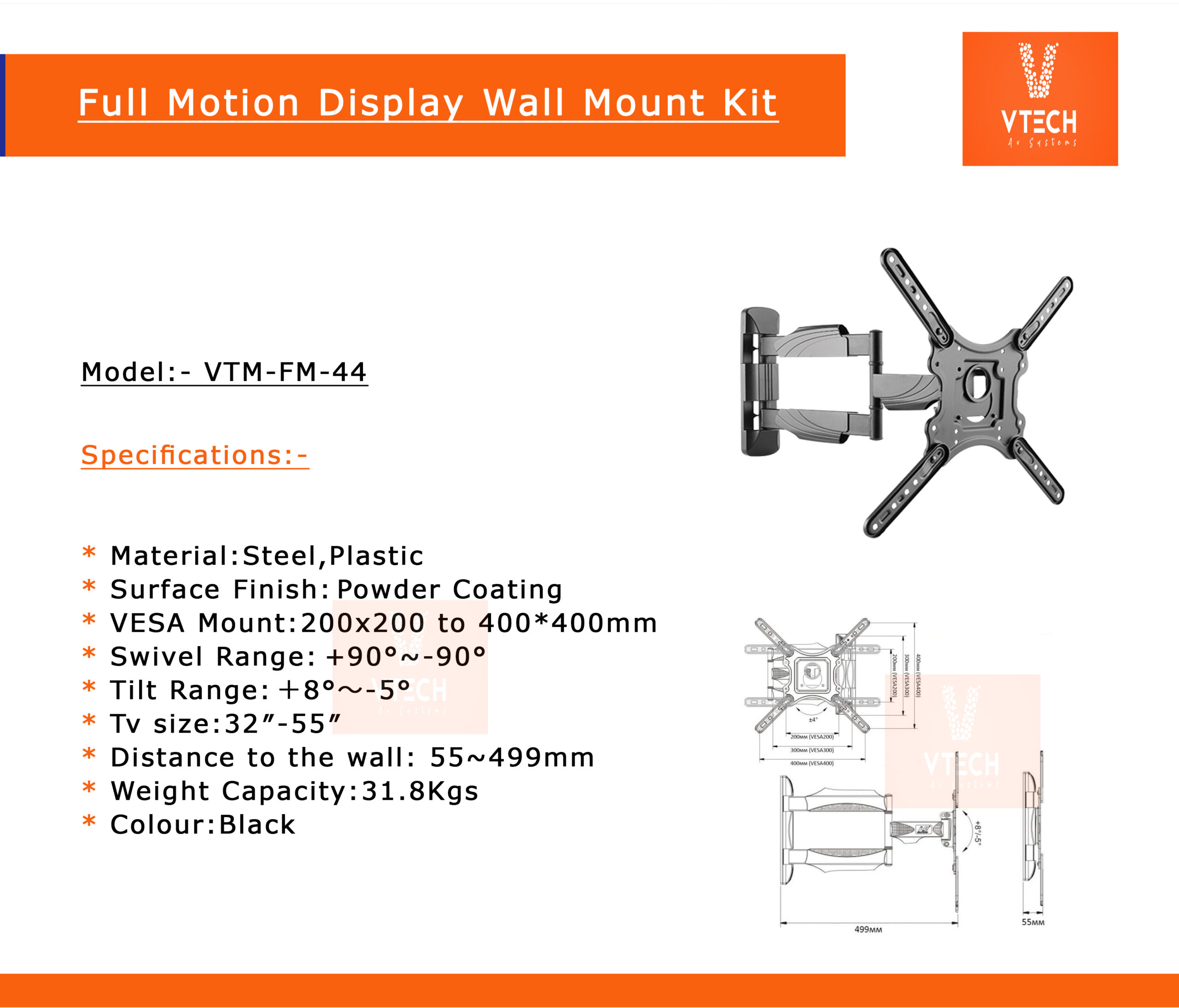 full-motion-wall-mount