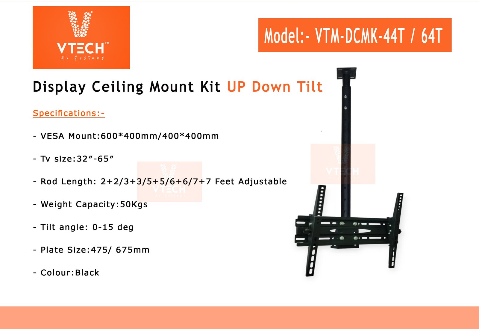 tv ceiling mount 3+3 feet