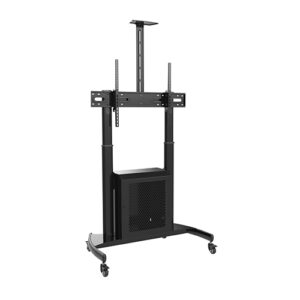 Large Screen Telescopic Height-Adjustable Steel TV Trolley Cart