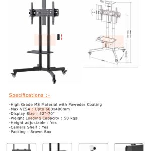 TV Trolley Stand Model : VTM-TT-1600