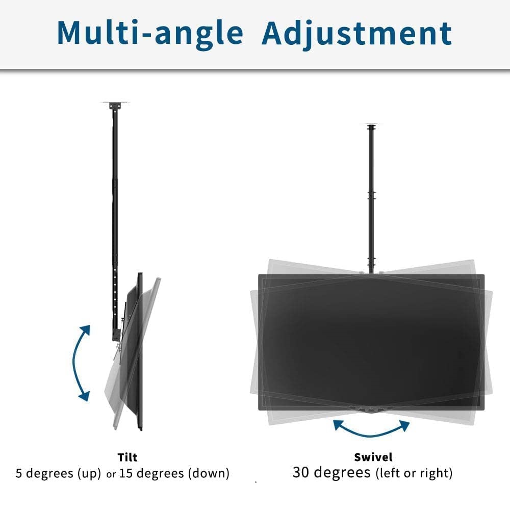 Heavy Duty Led TV Ceiling Mount Adjustable Bracket Fits 32-75 Inch LCD LED 4K TV