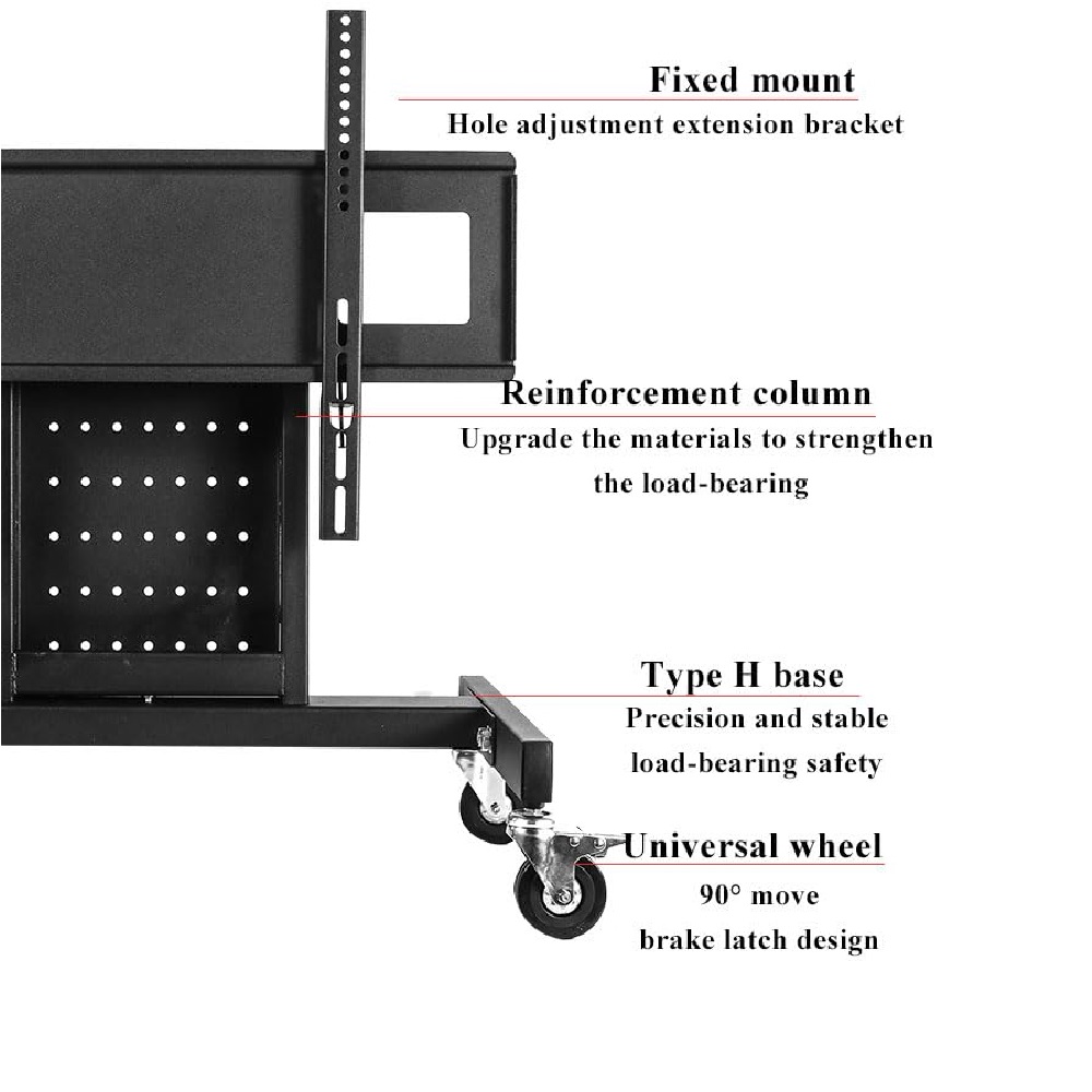 Stage TV Trolley with Wheels for 32" inch to 75” LED, LCD .